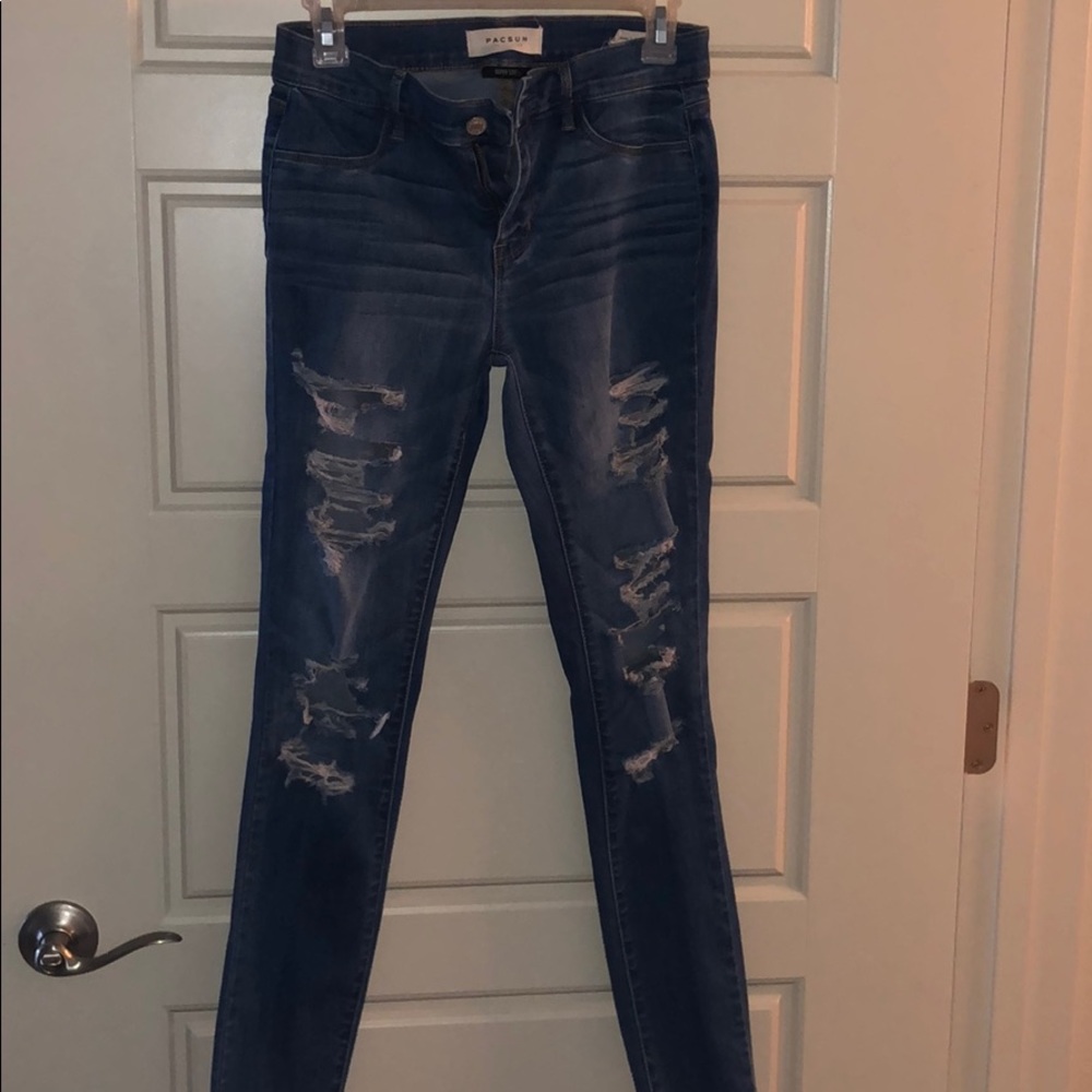 Pac sun ripped super stretch jegging jeans